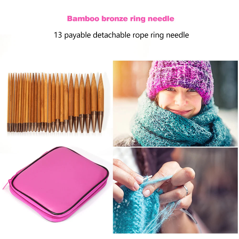 Interchangeable Bamboo Circular Knitting Needles