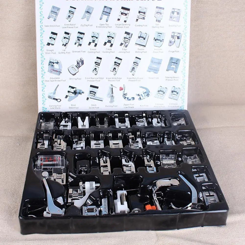 32pcs Mini Domestic Sewing Machine Presser Foot Feet