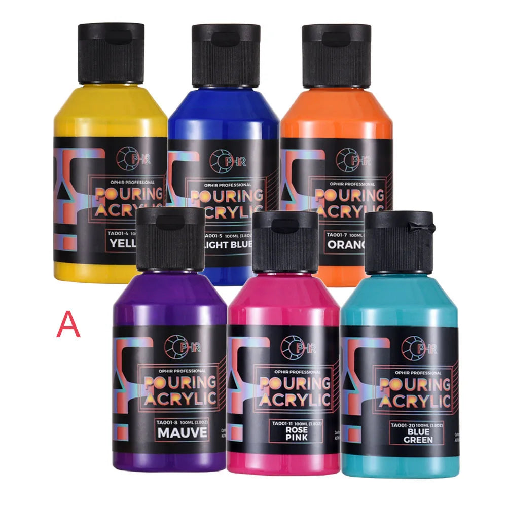 6-Color Pre-Mixed Acrylic Pouring Paint Kit