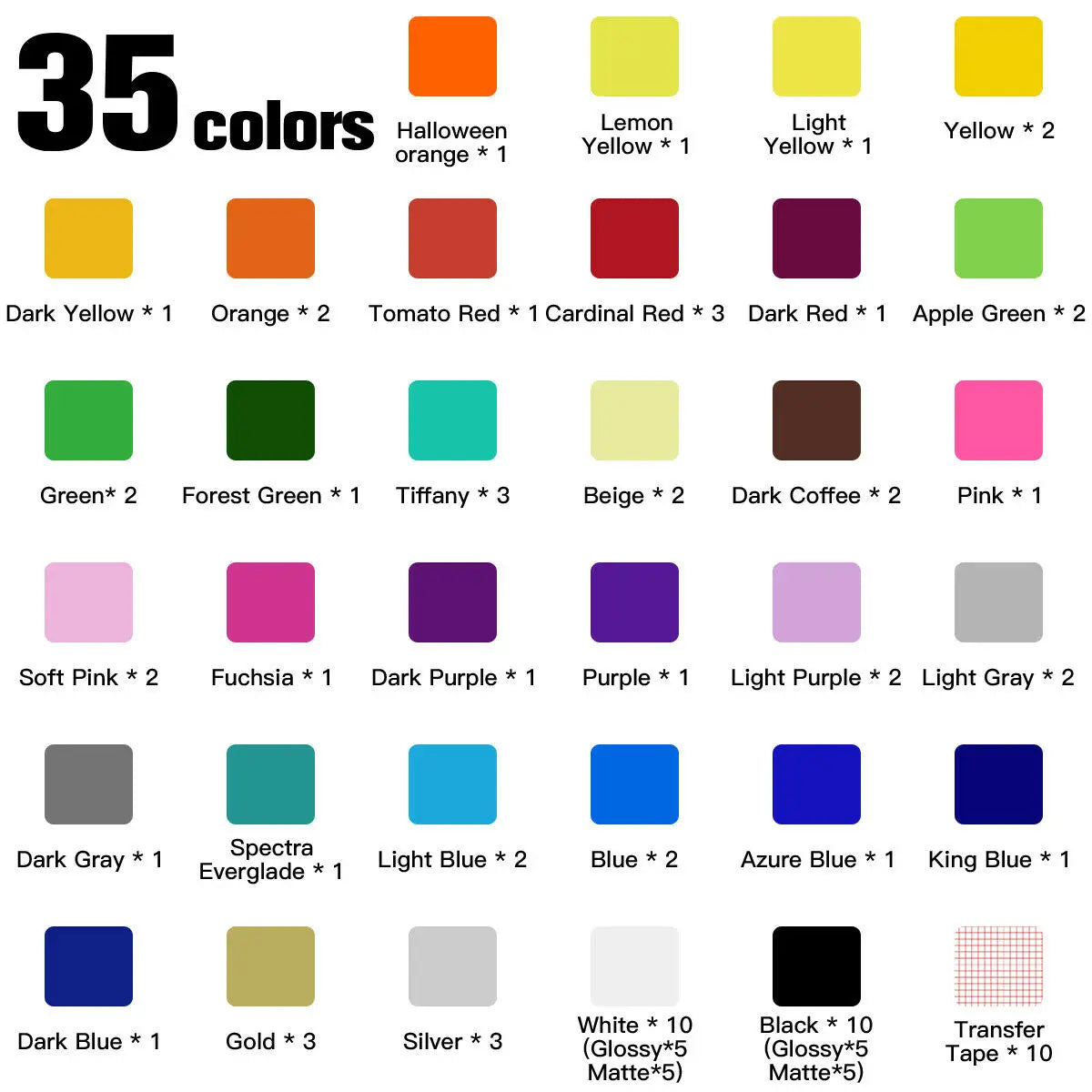 12X12 Inch Multi Color Self Adhesive Vinyl Sheets