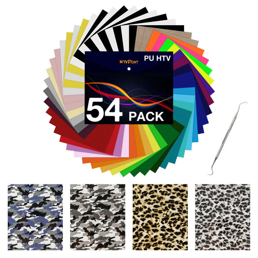 54pcs 30cm*25cm PU Heat Transfer Vinyl Sheets