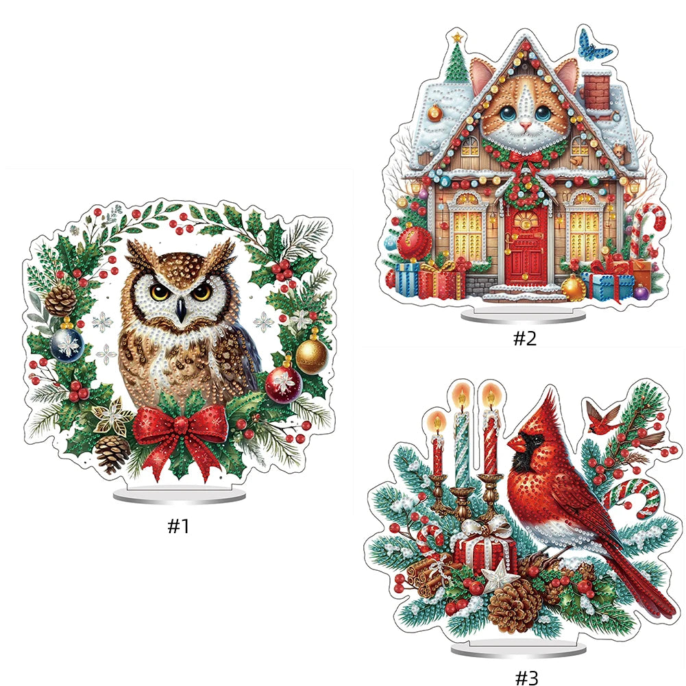 Acrylic Christmas Diamond Painting Tabletop Ornaments Kit