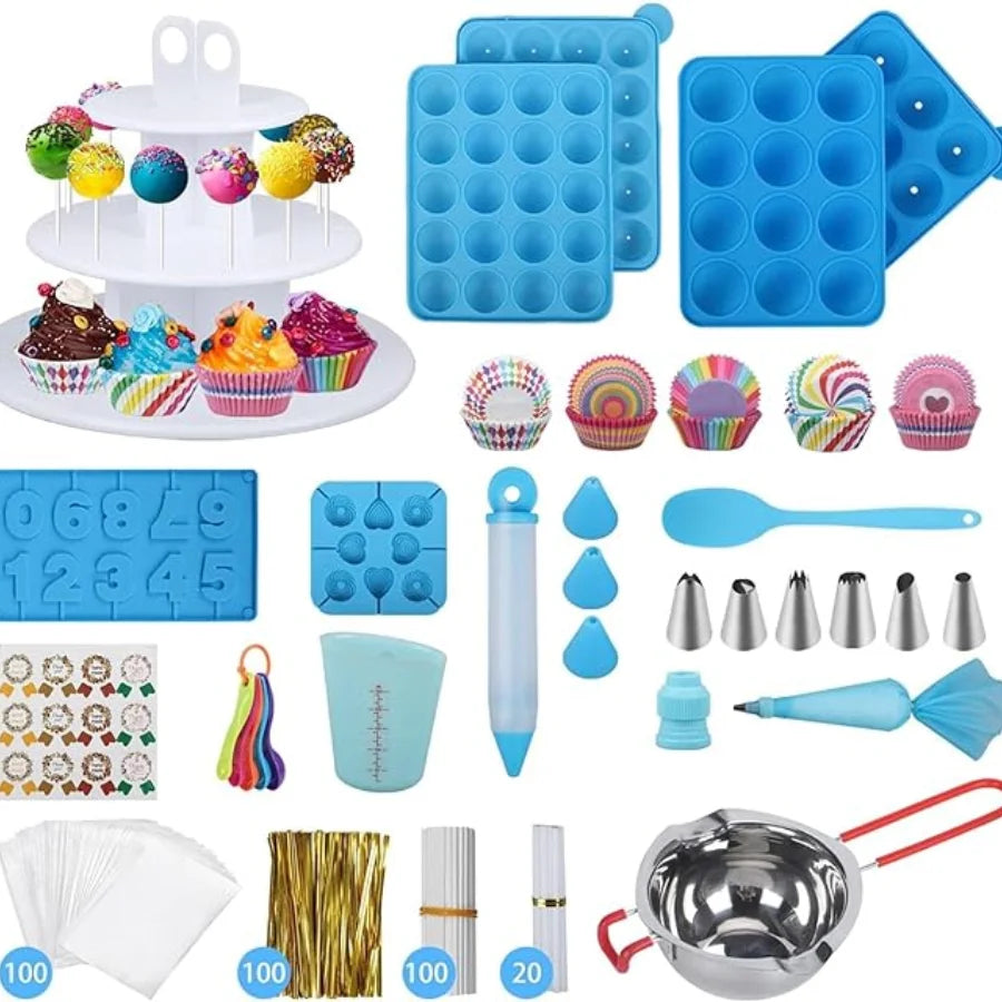 554PCS Cake Making Kit-Silicone Lollipop Molds