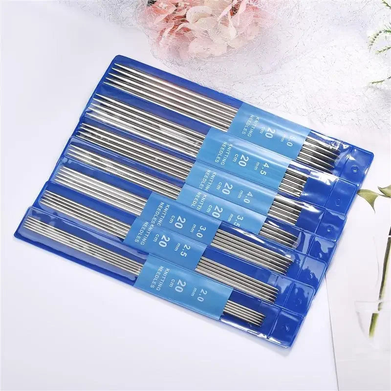 5Pcs/Set 20cm Straight Stainless Steel Crochet Hook