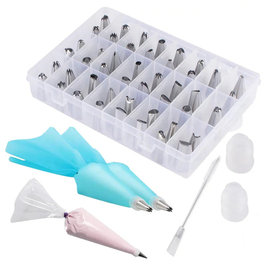 63Pcs Stainless Steel Nozzle Tips Cake Decorating Kit