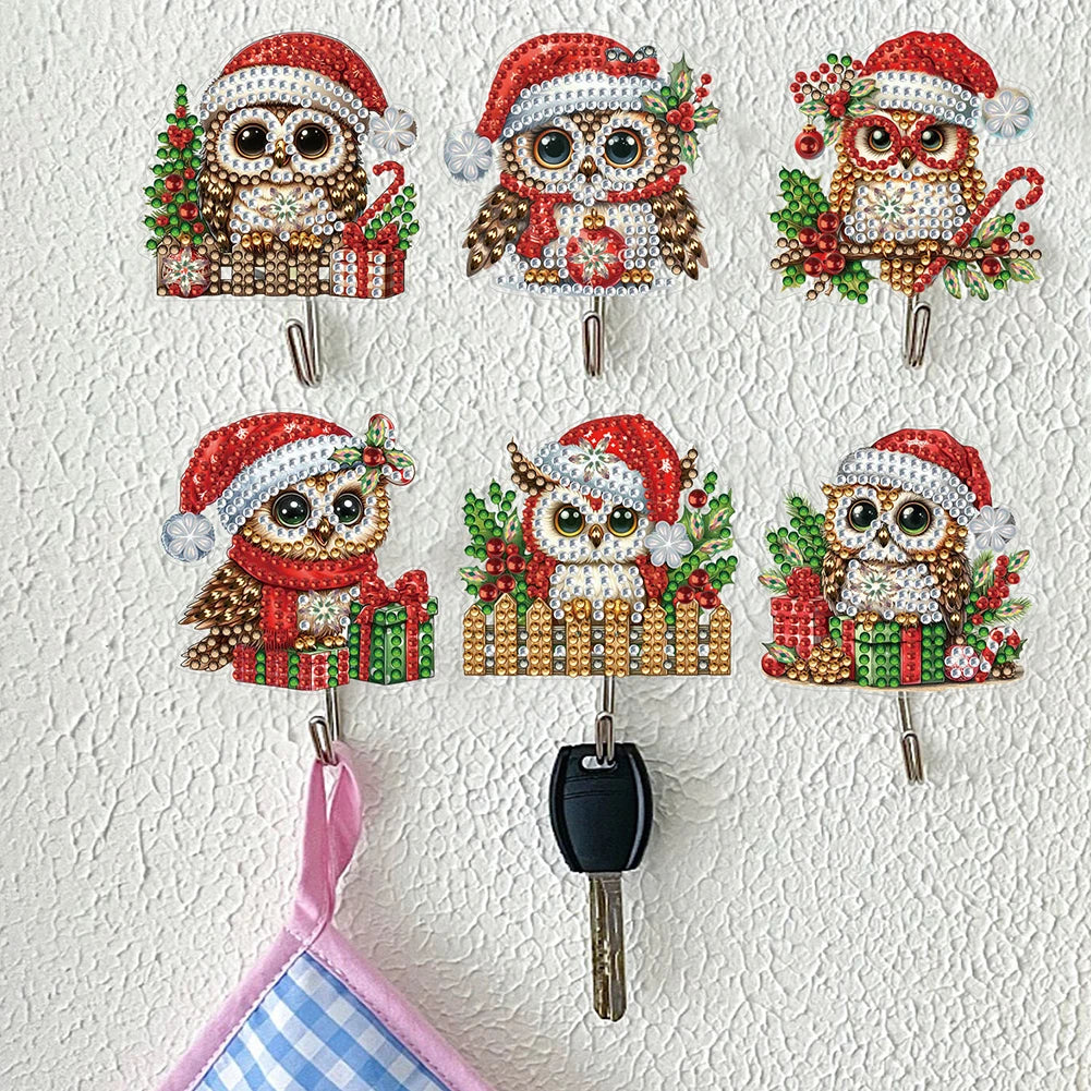 8Pcs Christmas Theme Diamond Art Hanging Hooks