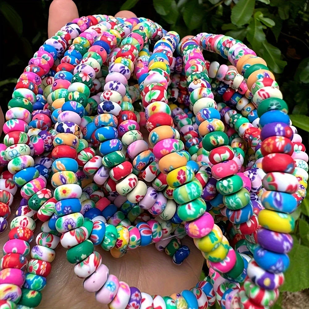 About 100pcs Colored Polymer Clay Beads