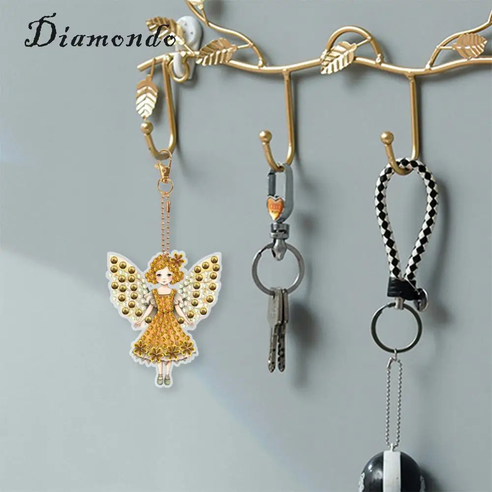 6 Pcs Diamond Art Keyring