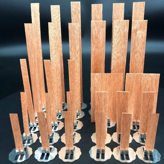 10pc Wooden Candle Wicks 6-13cm with Sustainer Tab