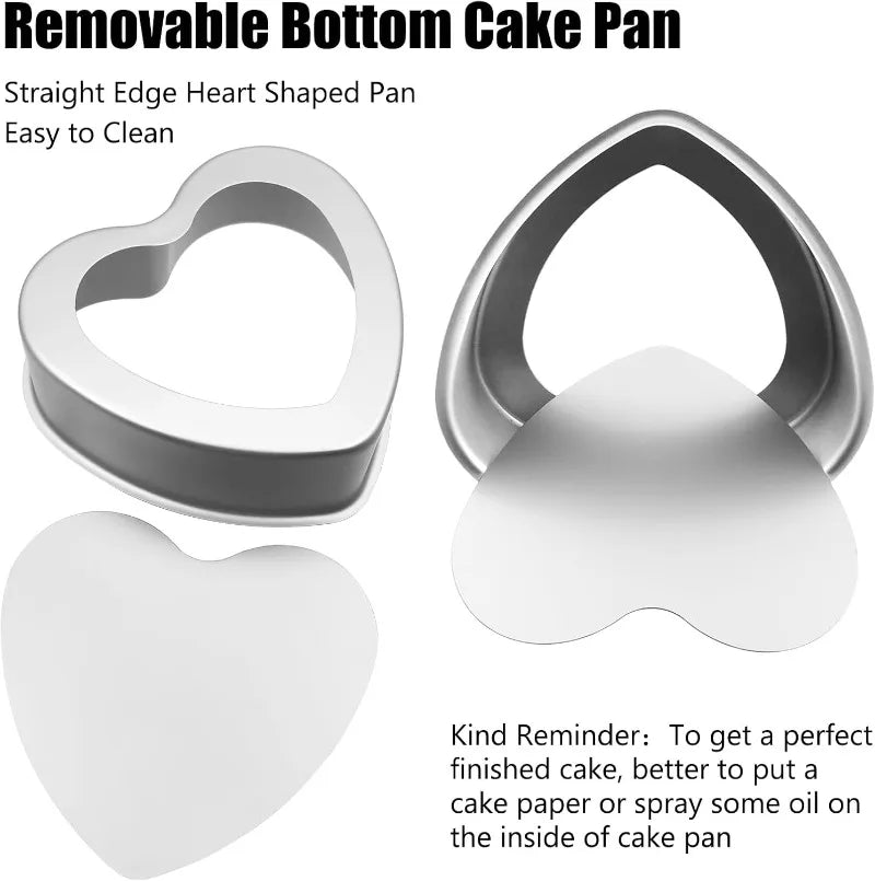 Aluminum Heart Shaped 4pcs Nonstick Baking Pan