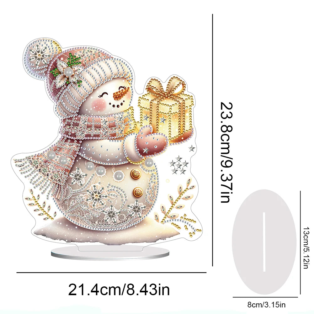 Snowman Ornament Christmas Diamond Art Tabletop Decorations