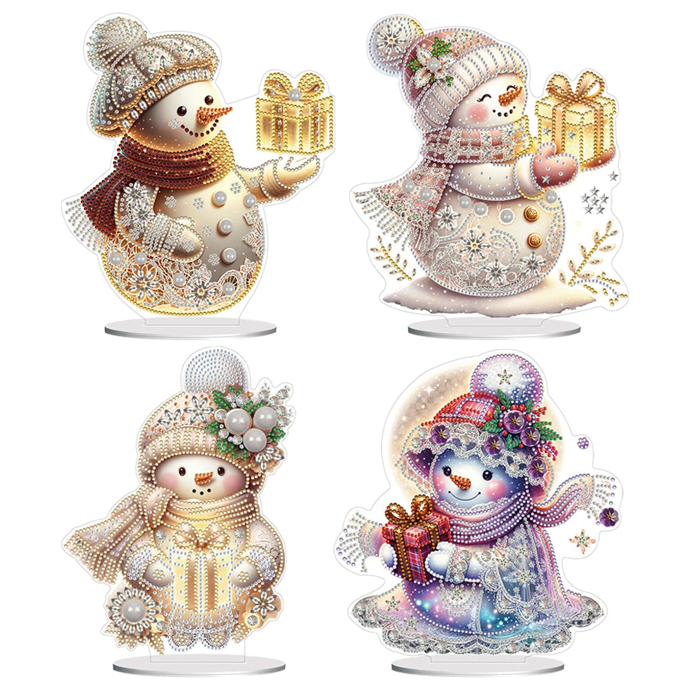 Snowman Ornament Christmas Diamond Art Tabletop Decorations