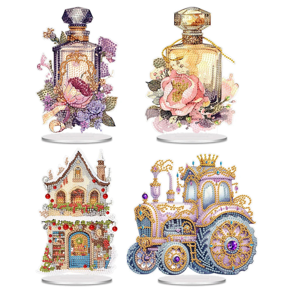 Acrylic Perfume Cottage Car Diamond Painting Desktop Ornaments Kit