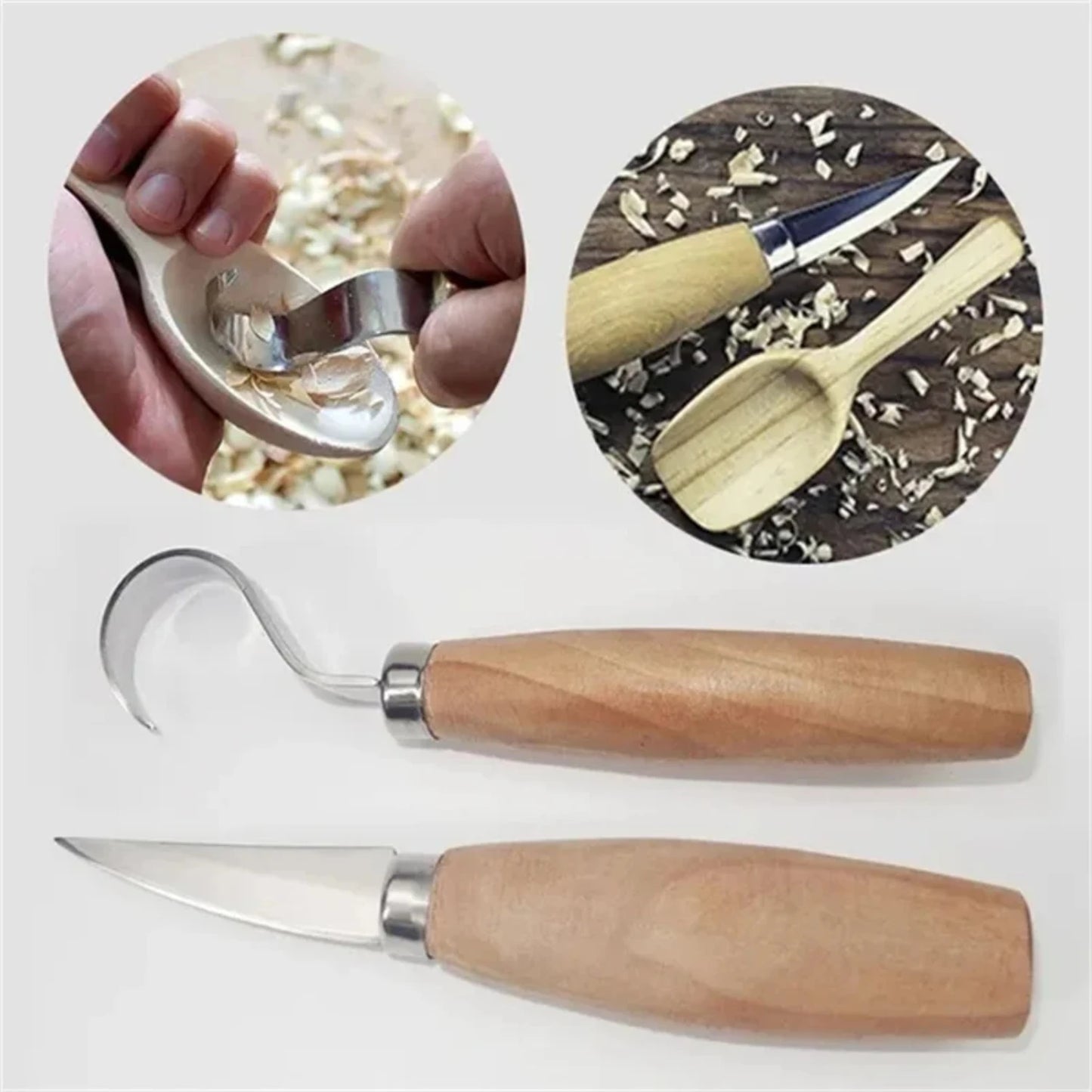 Stainless Steel Woodcarving Spoon Set