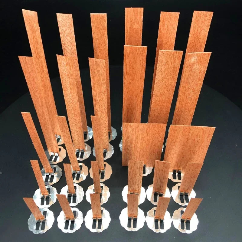 10pc Wooden Candle Wicks 6-13cm with Sustainer Tab