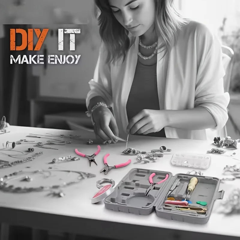 Pink & Grey Jewelry Making Toolkit