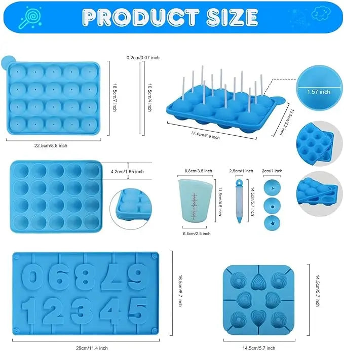 554PCS Cake Making Kit-Silicone Lollipop Molds