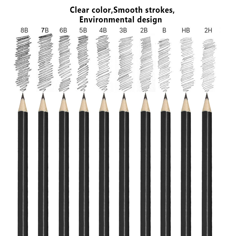 30Pcs Sketch Pencil Set with Charcoal Pencils