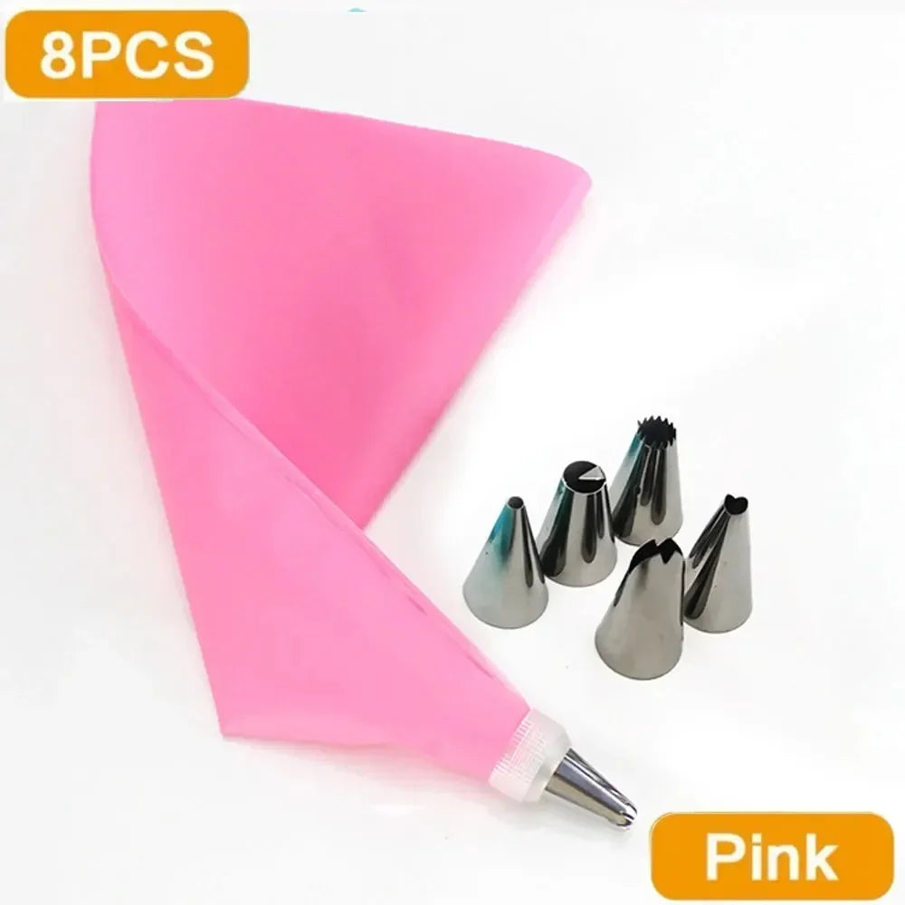 8/24 Piece Silicone Piping Bag Set