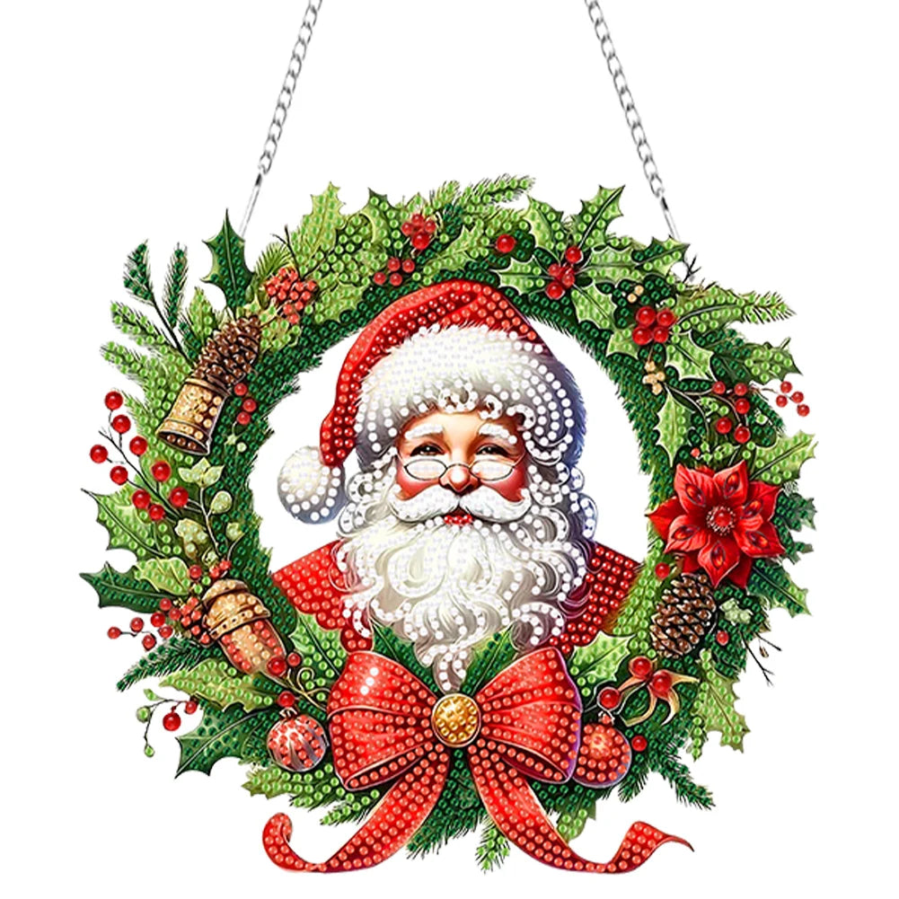 Christmas Acrylic Special Shape Goblin Diamond Painting Pendant Kit