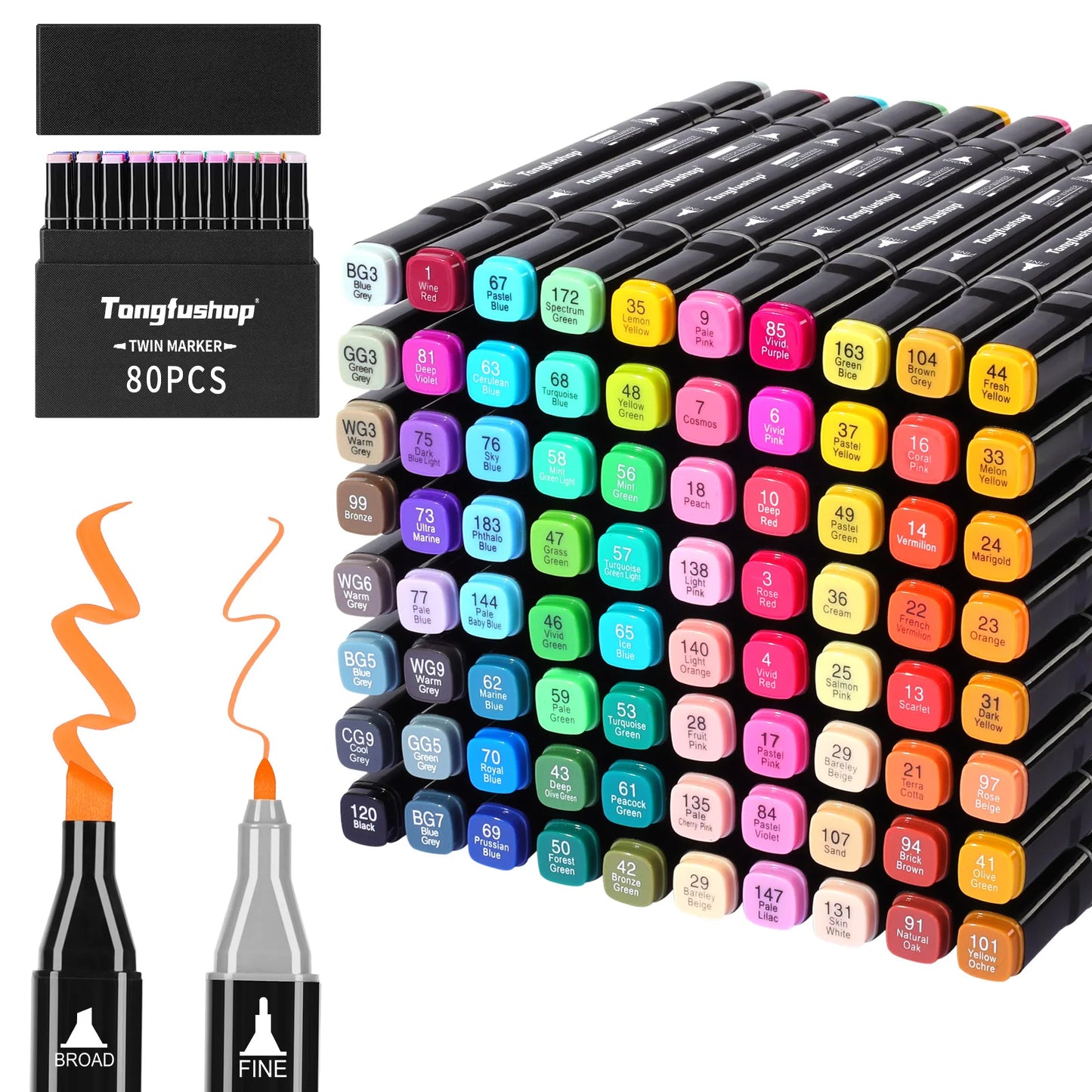 80 Alcohol Markers: Dual Tip, 2s Quick Drying Permanent Markers