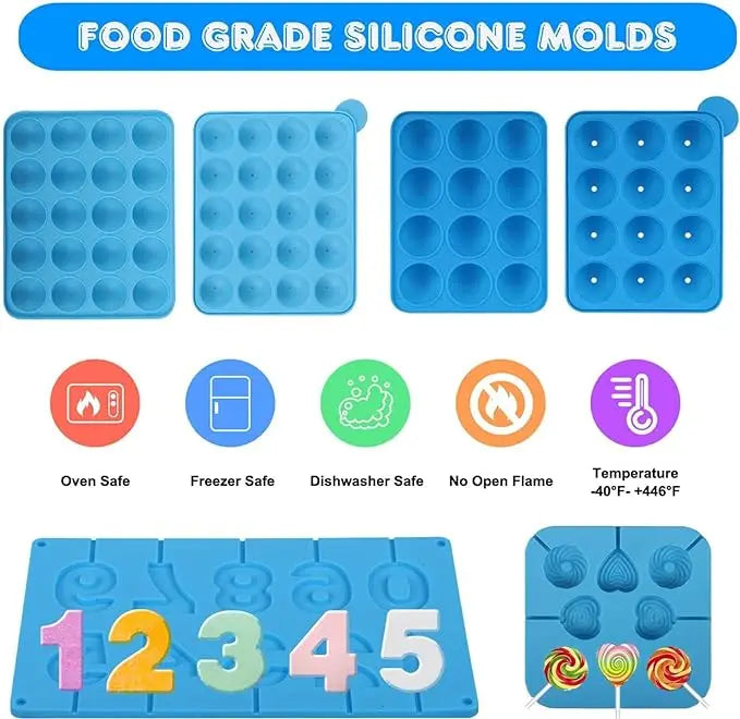 554PCS Cake Making Kit-Silicone Lollipop Molds