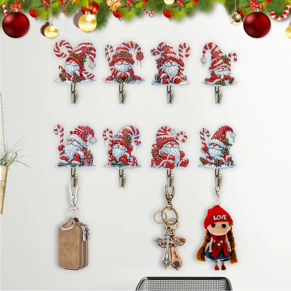 8Pcs Christmas Theme Diamond Art Hanging Hooks