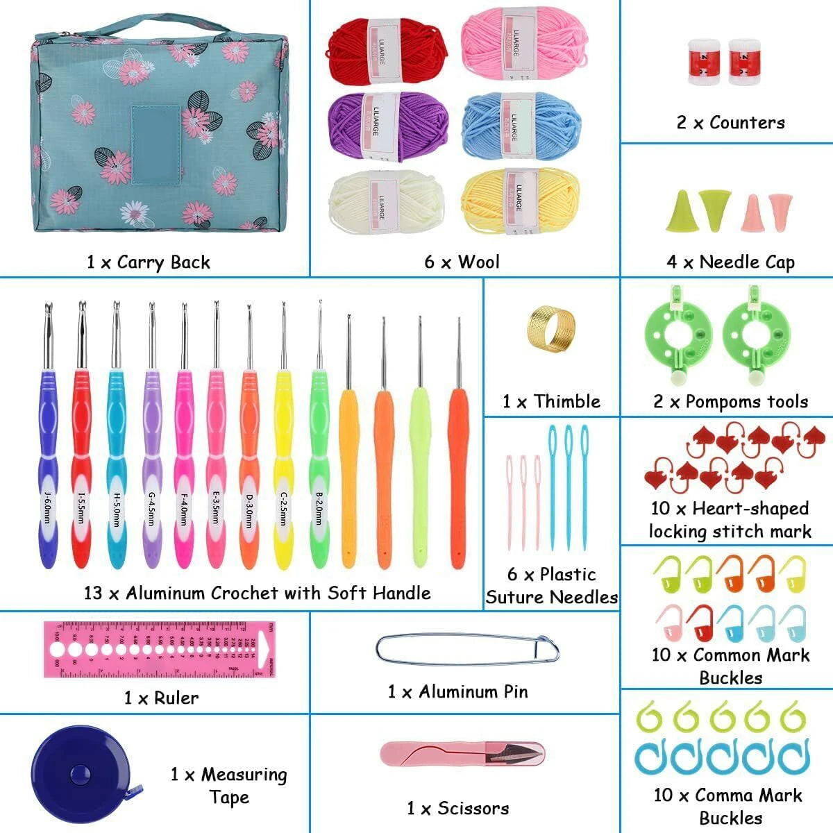 Crochet Hook Set with Case