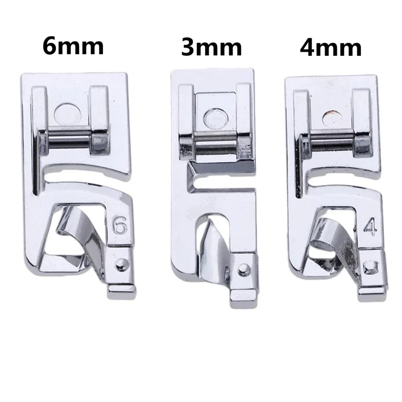 3Pcs sewing accessories Narrow Rolled Hem Sewing Machine Presser Foot