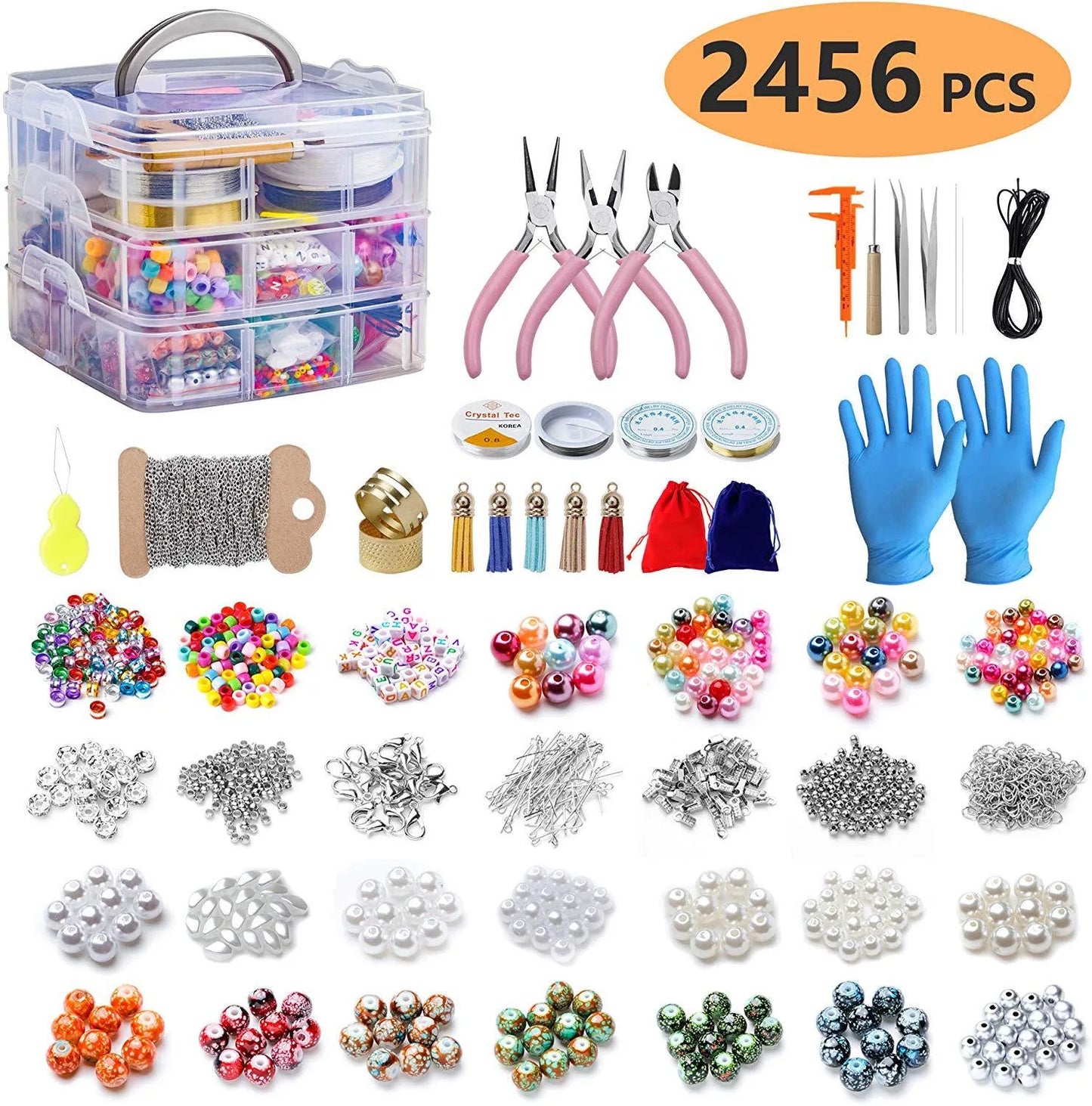 2456-Piece Deluxe Bead Jewelry Making Kit