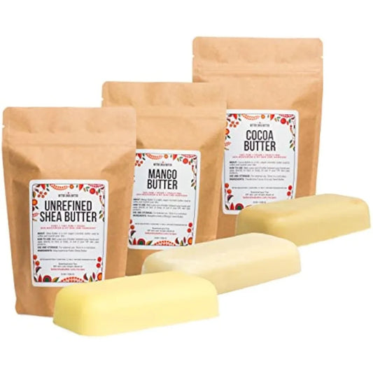 Unrefined Cocoa Butter Soap Making DIY Body Butters, (3-Bar Set)