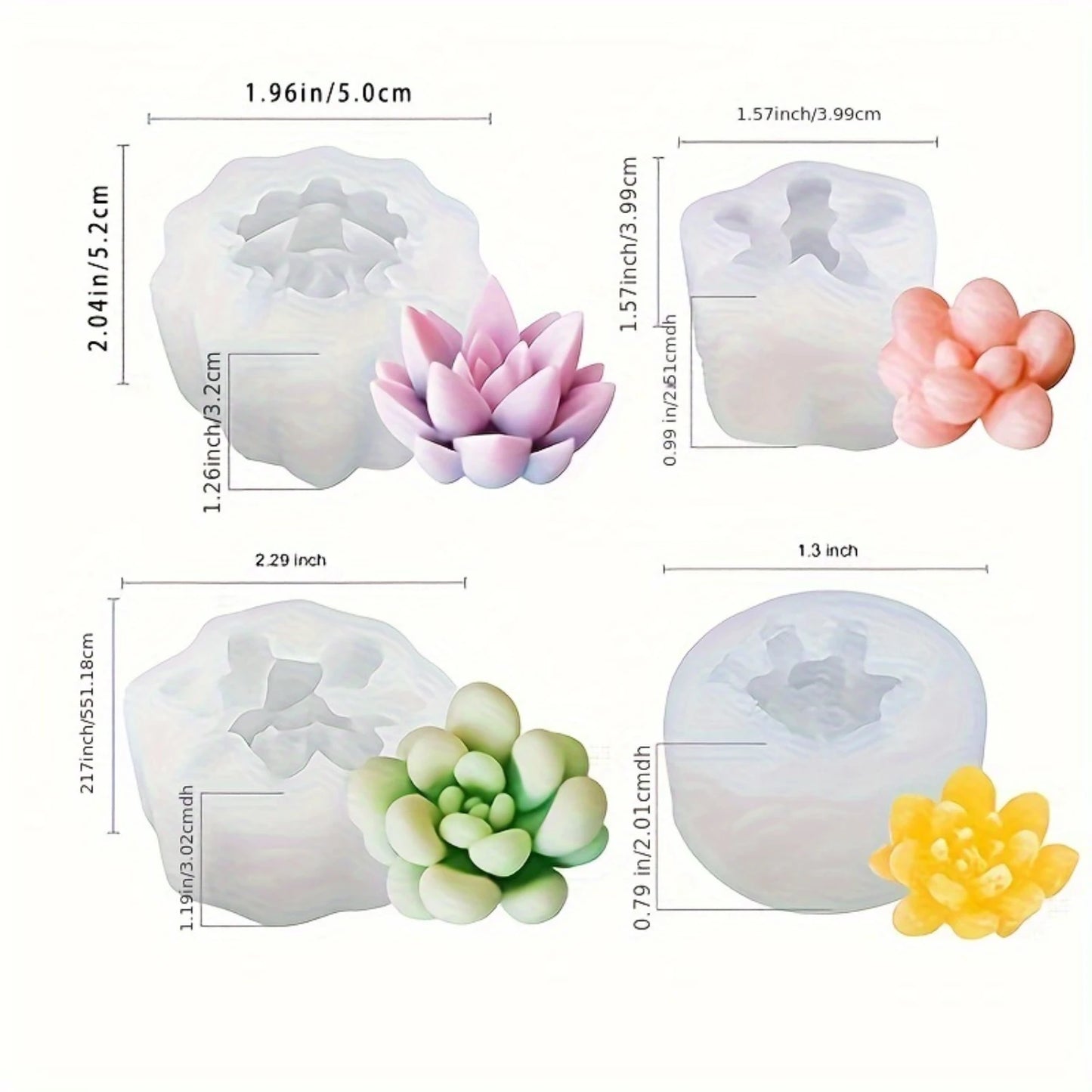 9pcs, 3D Silicone Succulent Plant Chocolate and Candy Molds - Perfect for Baking and Fondant - Kitchen Gadgets and Accessories