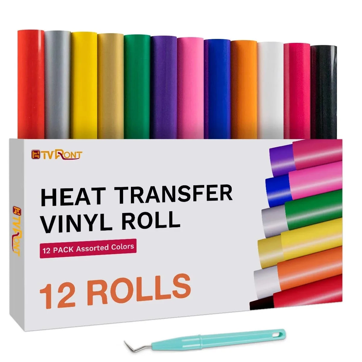 12/10/6 Pack 12inX5ft Multi Colors Heat Transfer Vinyl Roll