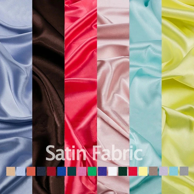 20yards Multicolour Soft Satin Fabric