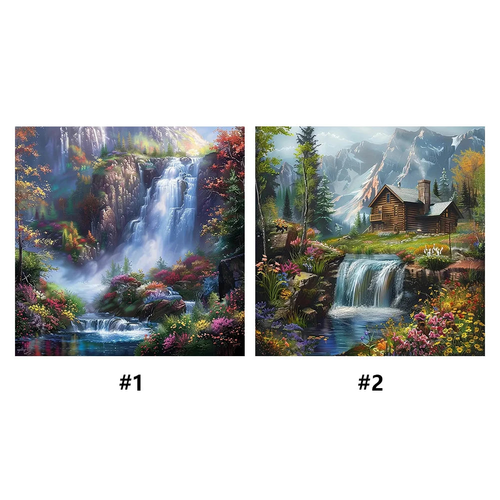 Waterfall Full Round Drill Diamond Painting Home Decor