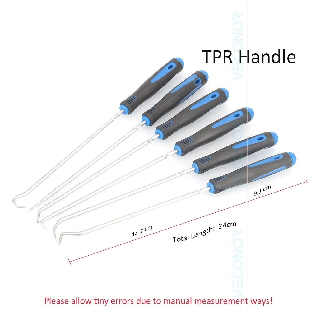 6PCS Pick Hook Set Durable Extra Long O-Ring and Seal Remover