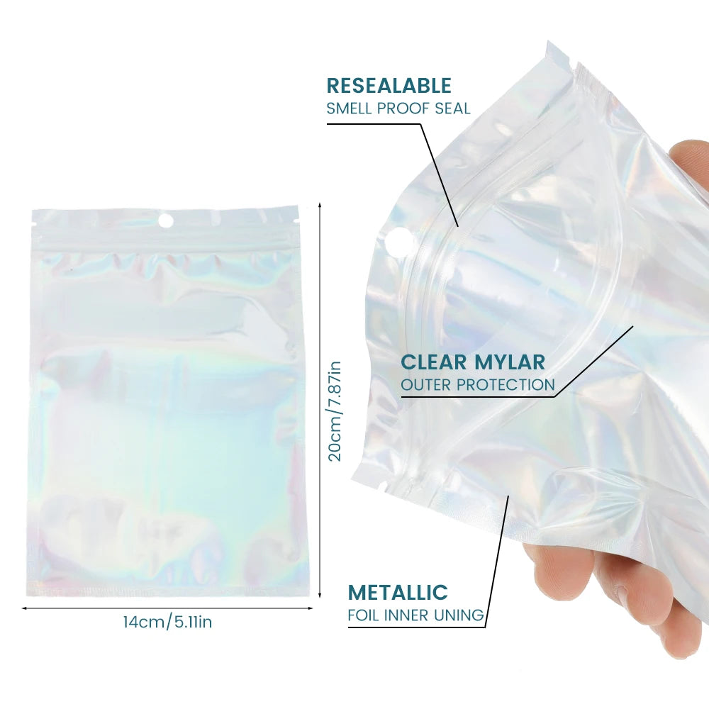 100/300Pcs Resealable Smell Proof Bags