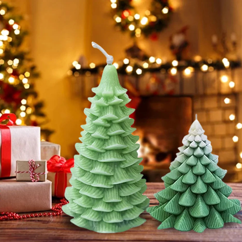 2 Pieces 3D Christmas Tree Silicone Mold