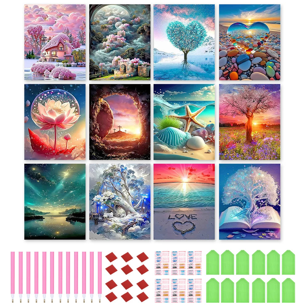 25/12pcs DIY 5D Diamond Painting Set