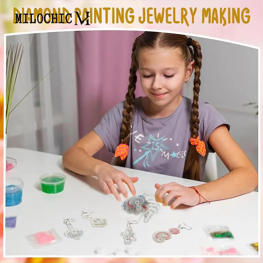 10 Pairs Diamond Painting DIY Earring Making Kit