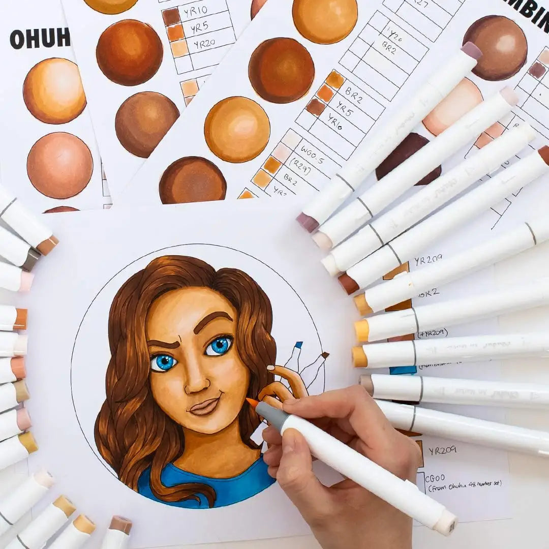 24 Skin Colors Alcohol Art Markers