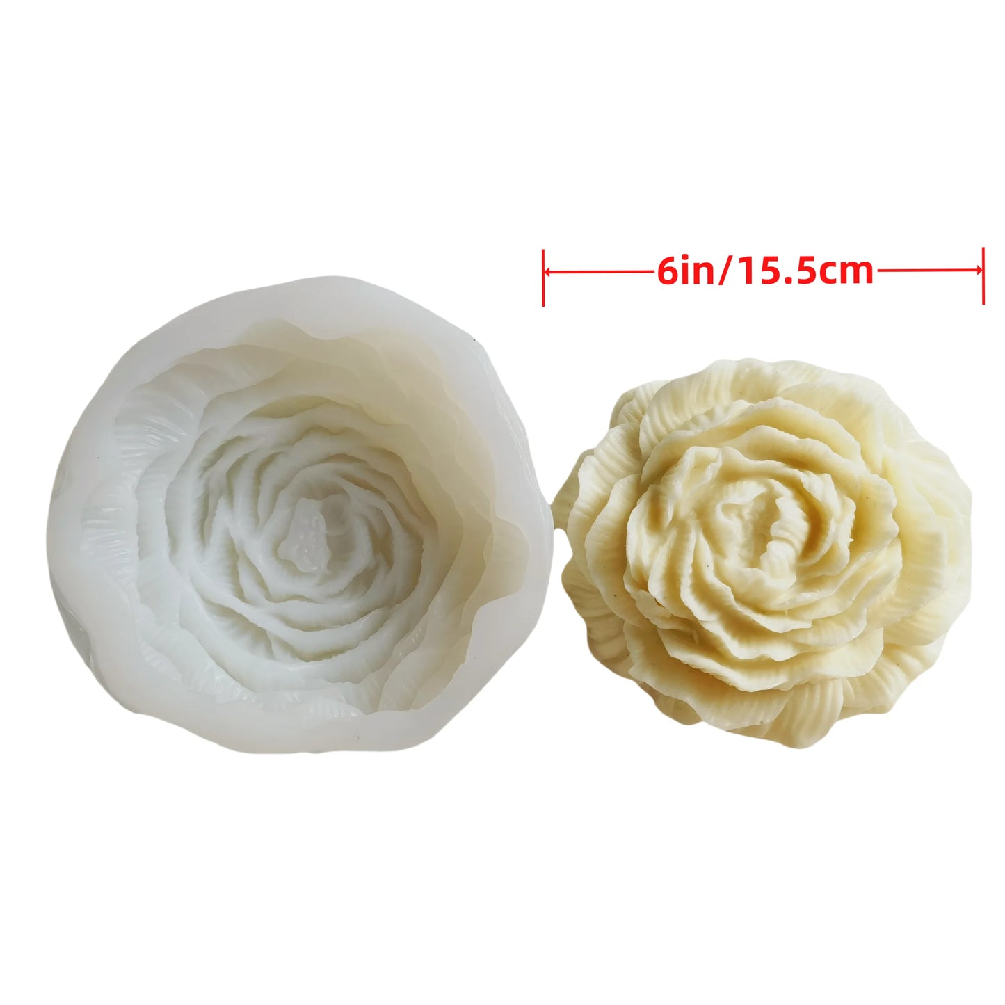 Large 6 inch Peony Flower, Silicone Mold