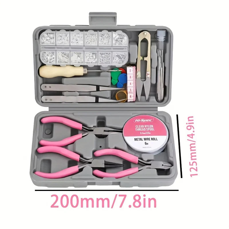 Pink & Grey Jewelry Making Toolkit