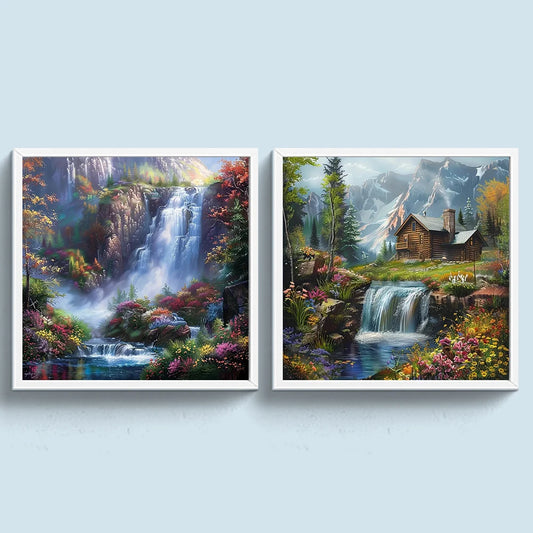 Waterfall Full Round Drill Diamond Painting Home Decor