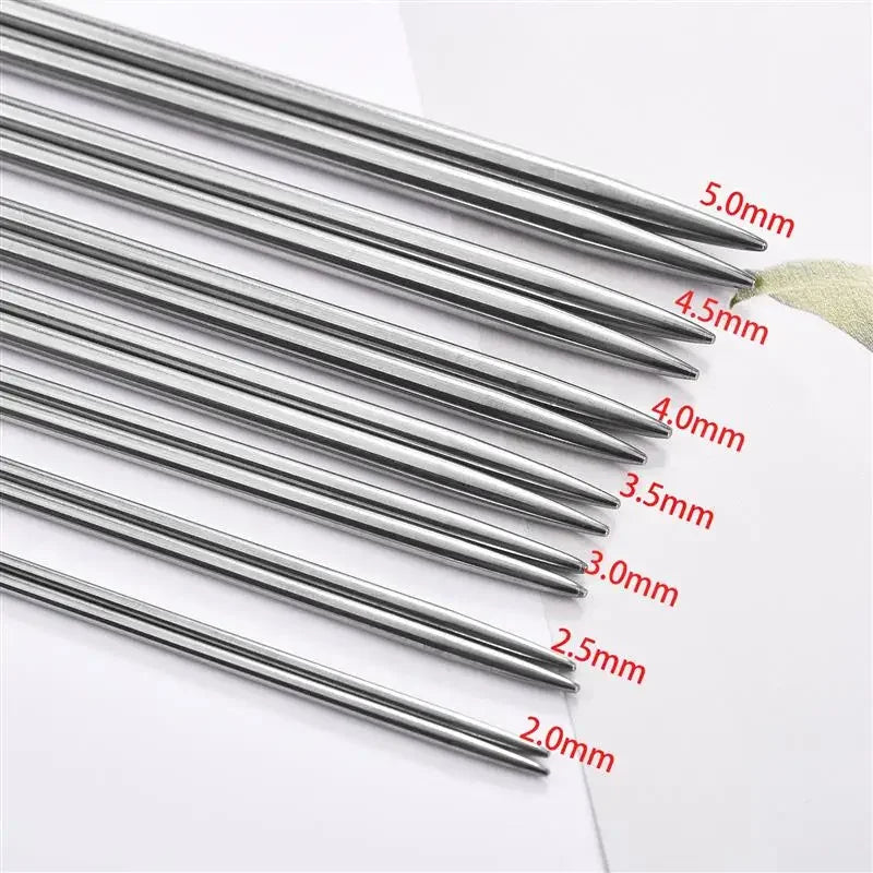 5Pcs/Set 20cm Straight Stainless Steel Crochet Hook