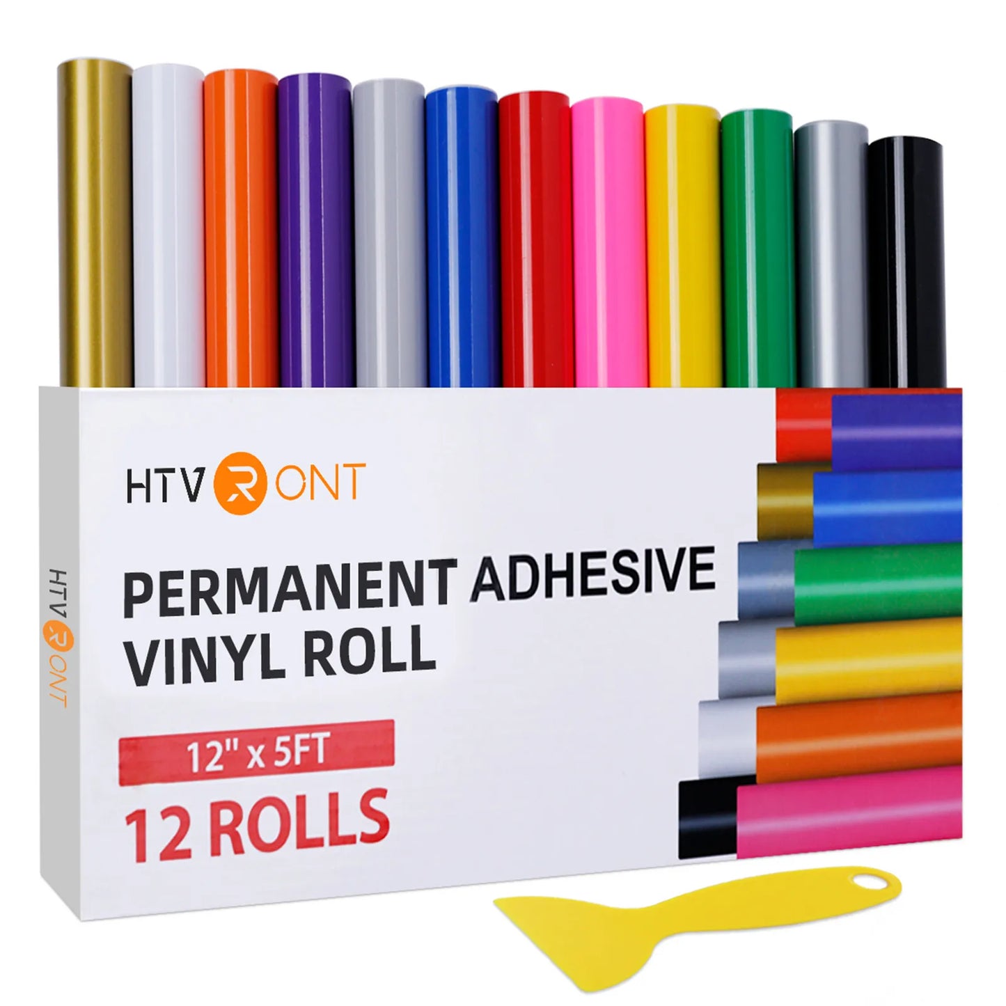 12/8 Pack 2inX5ft Multi Color Permanent Adhesive Vinyl Rolls