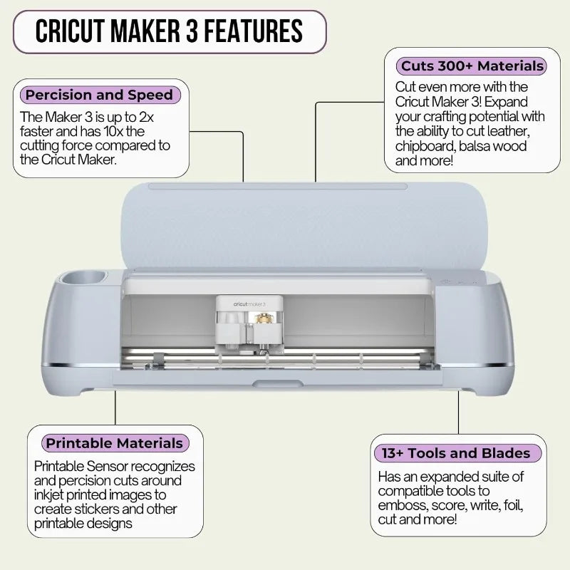 Cricut Maker 3 with Easy Press 3 Machine and Iron-On Combo Bundle - Craft Cutting Machine and Heat Press Combo Set