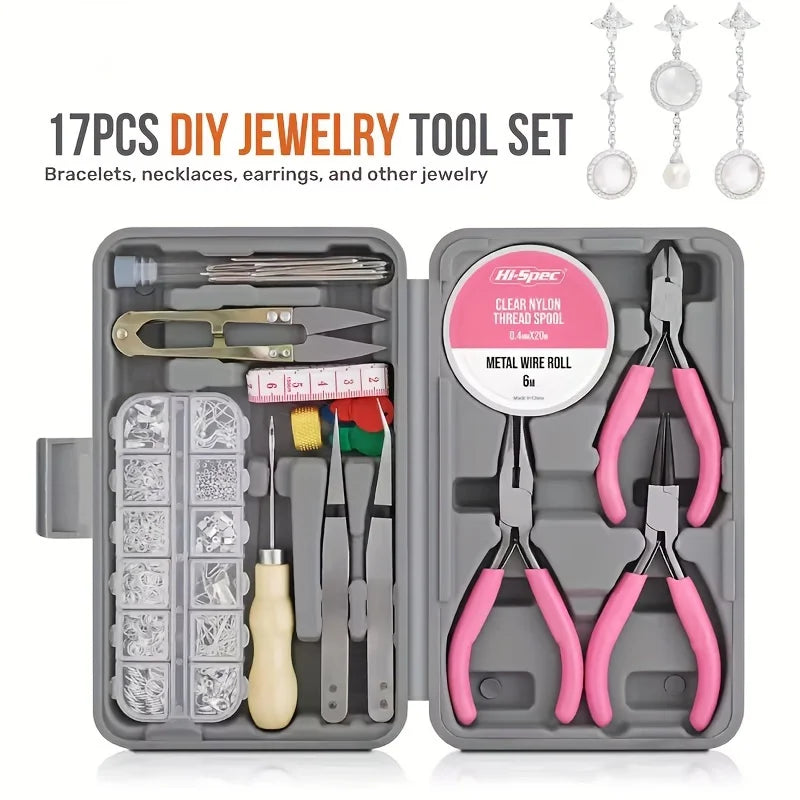 Pink & Grey Jewelry Making Toolkit