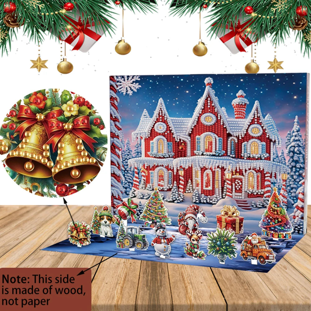 Christmas Calendar Diamond Painting Tabletop Ornament Advent Box