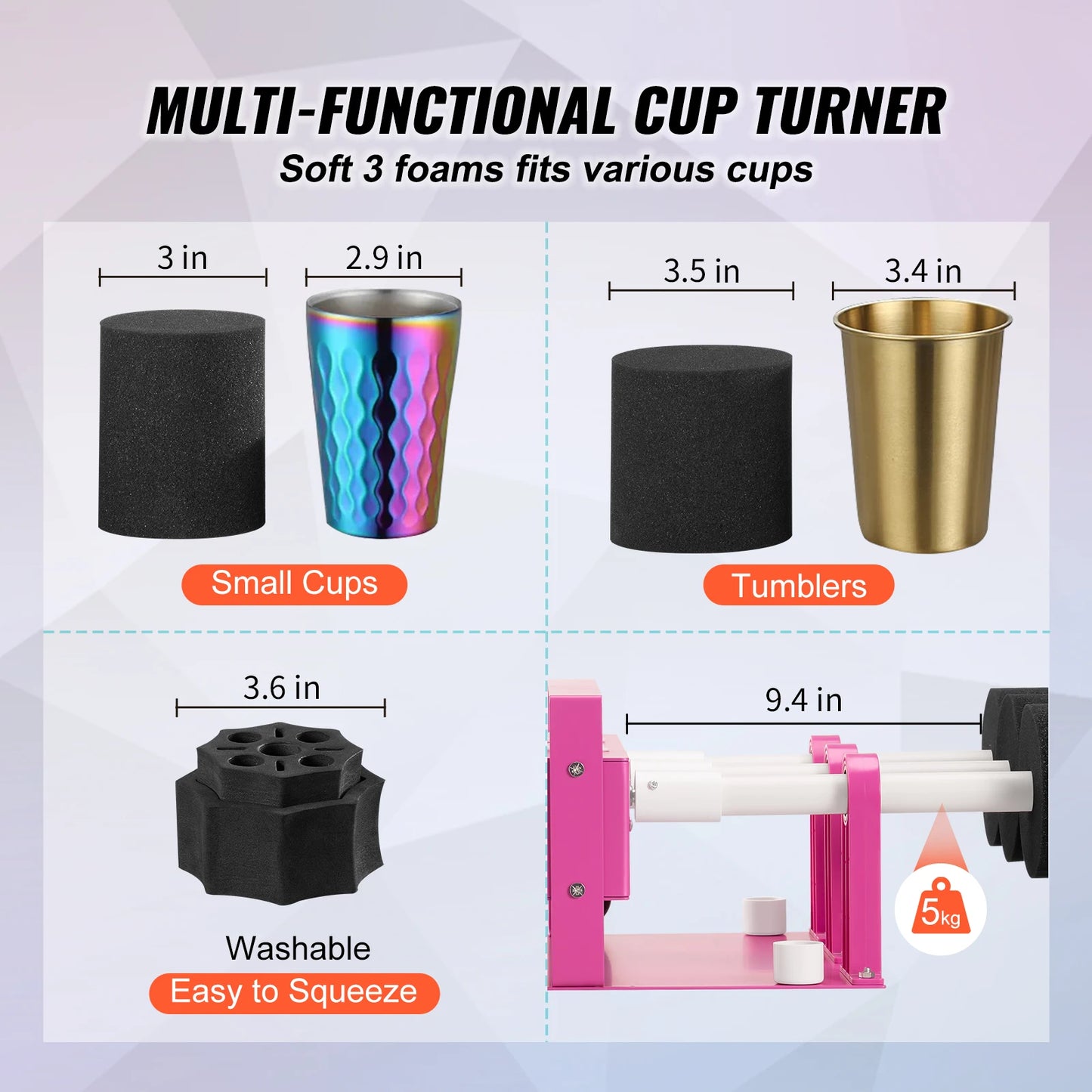 1/2/4/6 Cup Turner Two-Way Rotation Multi Tumbler Spinner